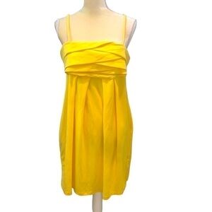Essentials by ABS marigold yellow poly/ spandex dress. Spaghetti straps. Size10.